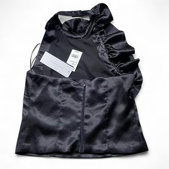 NWT French Connection Satin Fitted Maximalist Halter Top - Picture 4 of 8